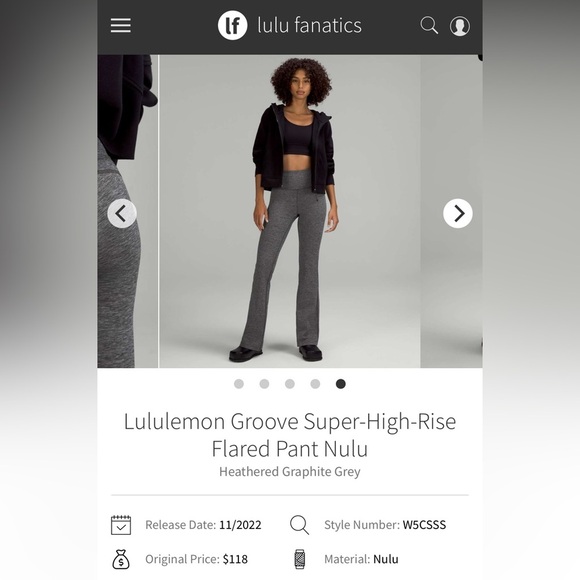 Lululemon Heathered Grey Super-High-Rise Flared Pant Nulu Women’s Size 10 - Picture 1 of 7